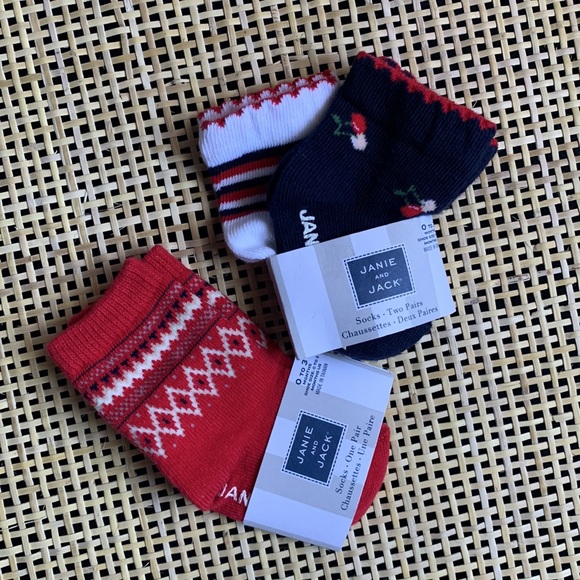 Janie and Jack Baby Girl Bundle 3 Pair of Socks - Picture 2 of 8